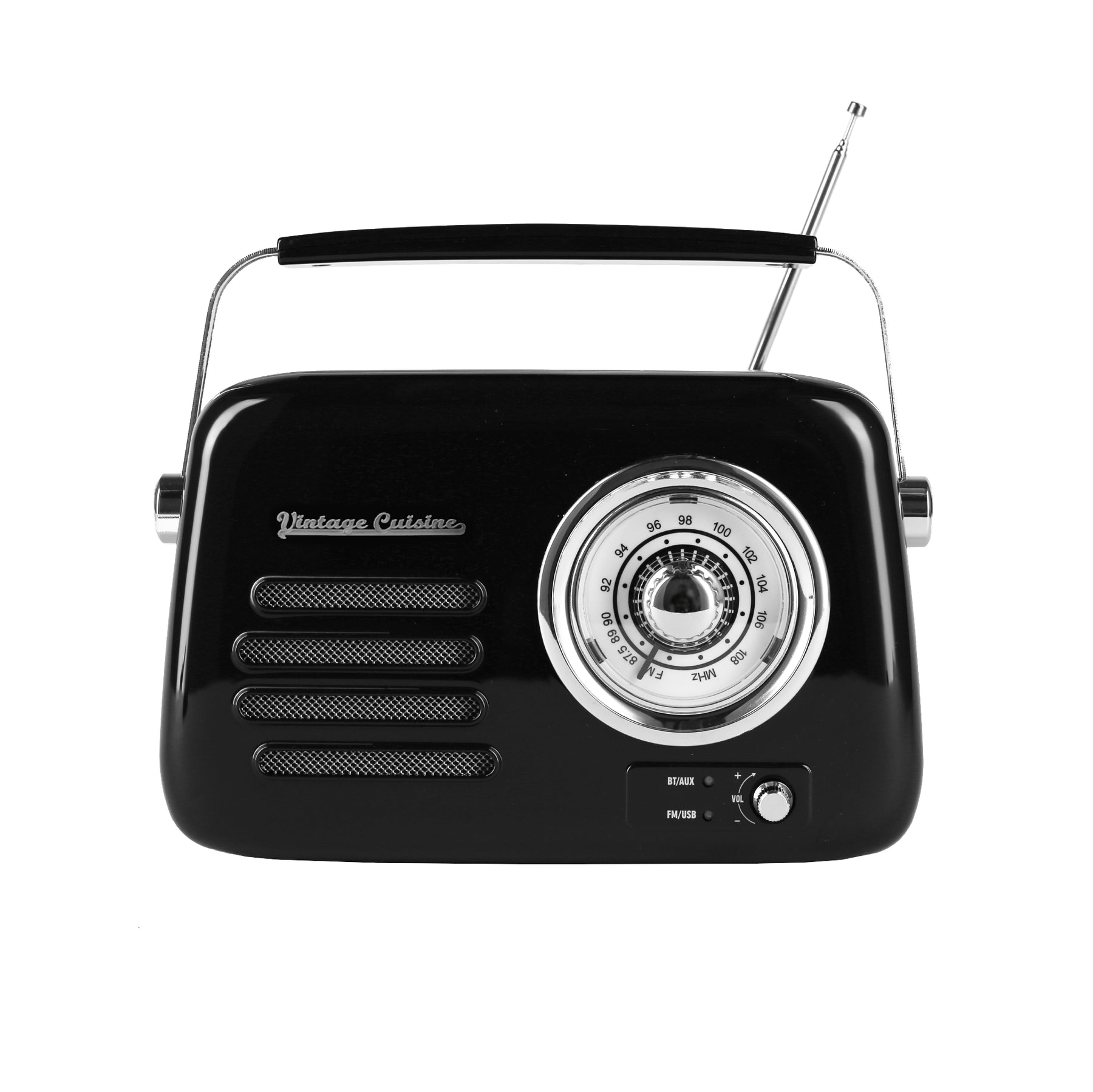 Verchromtes Retro-Radio mit Bluetooth-Lautsprecher von Vintage Cuisine 2.0