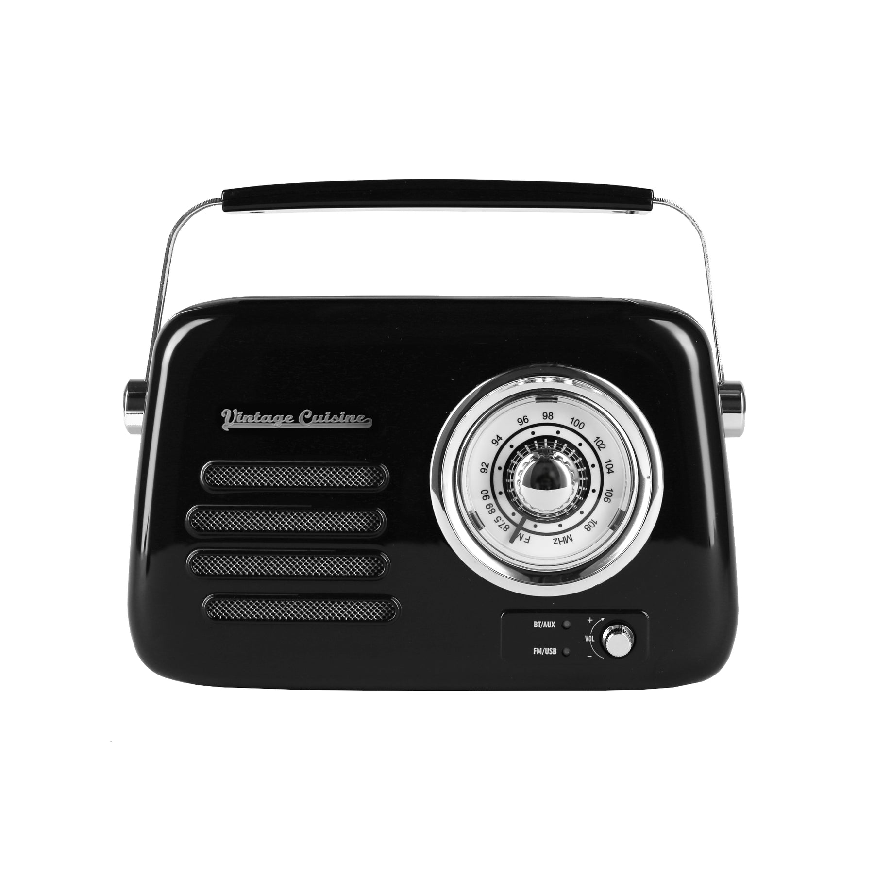 Verchromtes Retro-Radio mit Bluetooth-Lautsprecher von Vintage Cuisine 2.0