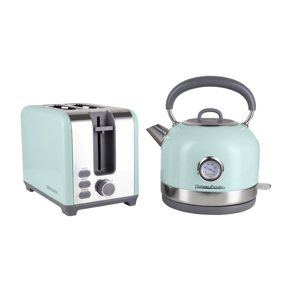 Retro-Küchenset mit Wasserkocher 1,7L und Toaster Vintage Cuisine