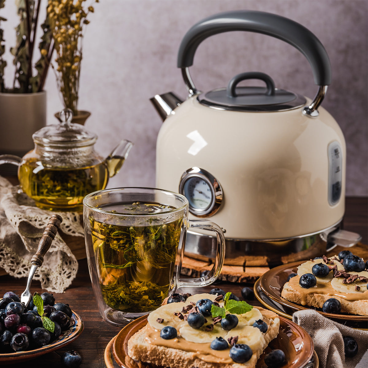 Retro-Wasserkocher mit Thermometer Vintage Cuisine