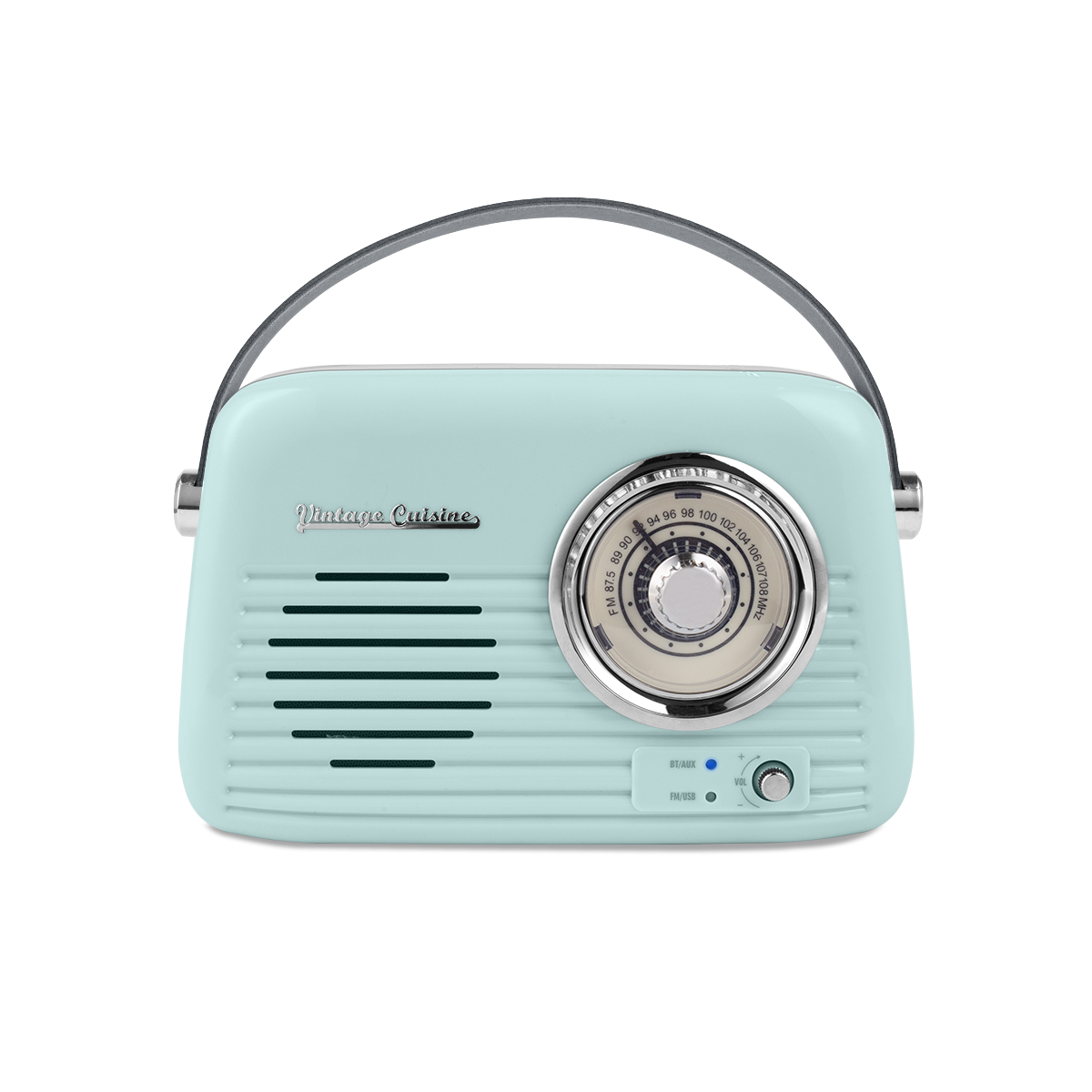 Verchromtes Retro-Radio mit Bluetooth-Lautsprecher von Vintage Cuisine