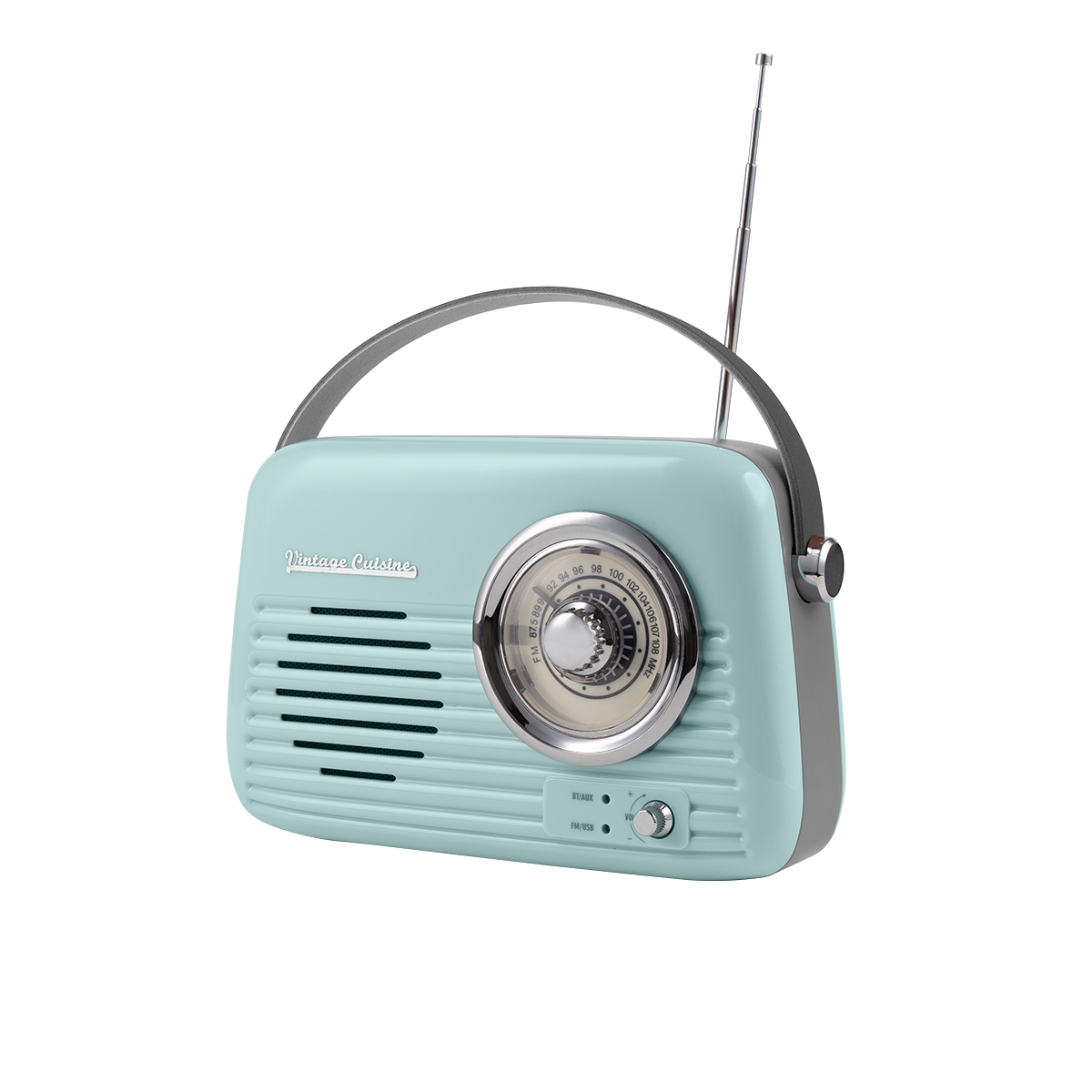 Chrome retro radio with bluetooth speaker by Vintage Cuisine